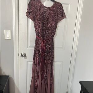 Elegant Burgundy Evening Gown